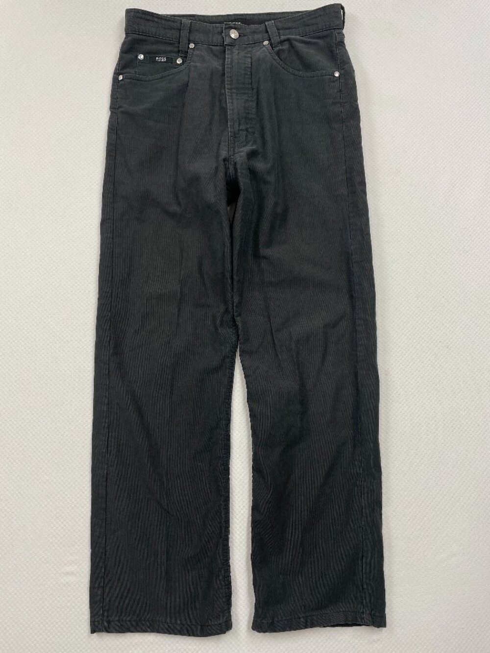 Hugo Boss Alabama Black Cotton Corduroy Pants Size 30 Fits Men's 30x28